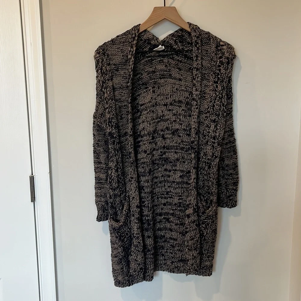 Anthropologie Women's Blue Akemi + Kim Alta Marled Long Sleeve Cardigan
